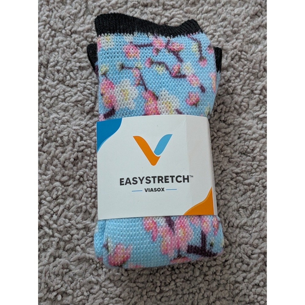 Viasox Easystretch Socks Knee High Cherry Blossom Small/Medium NWT